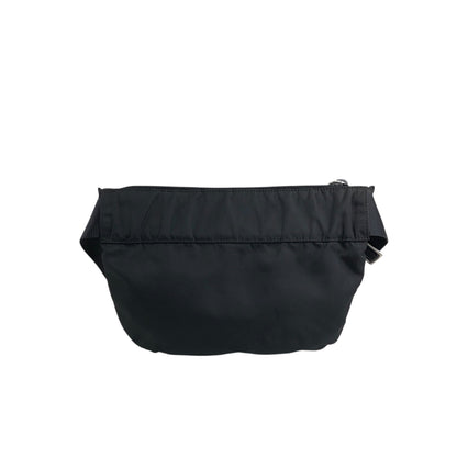 PRADA Triangle Logo Front Pocket Sling bag Black Vintage ts8rf4