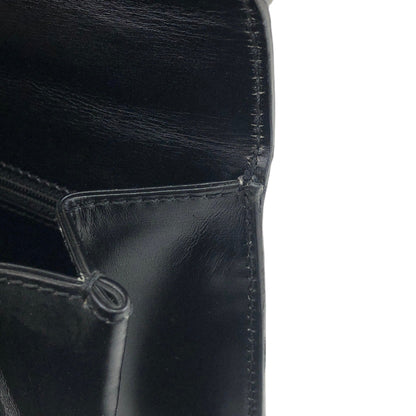 CELINE Gancini Leather Two-way Top Handle Handbag Shoulder bag Black Vintage ick73z