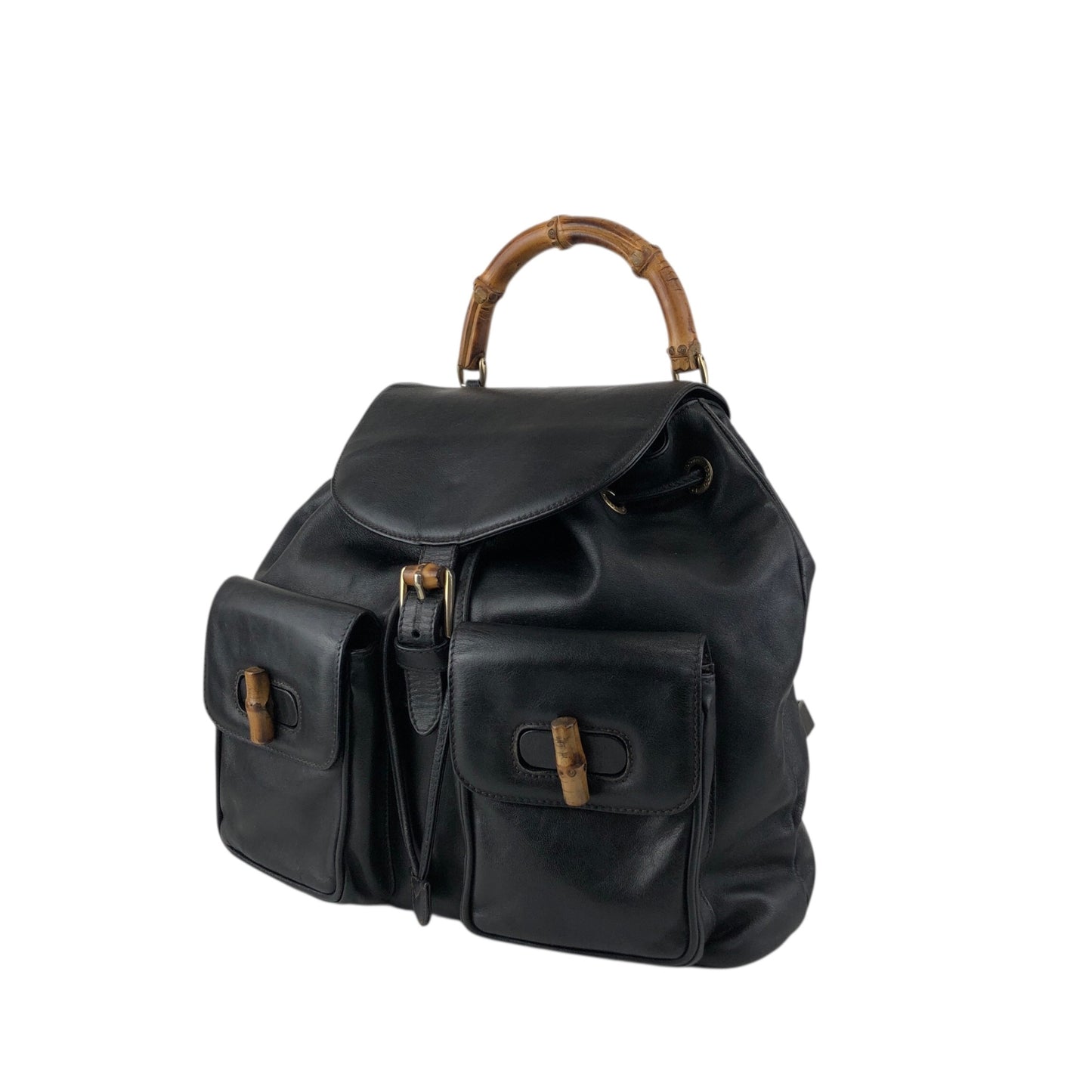 GUCCI Bamboo Backpack Black Vintage thtsm7