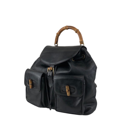 GUCCI Bamboo Backpack Black Vintage thtsm7