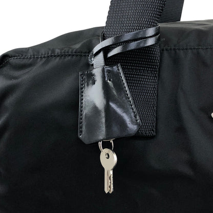 PRADA Tessuto Triangle Logo Boston bag Black Vintage utr82b