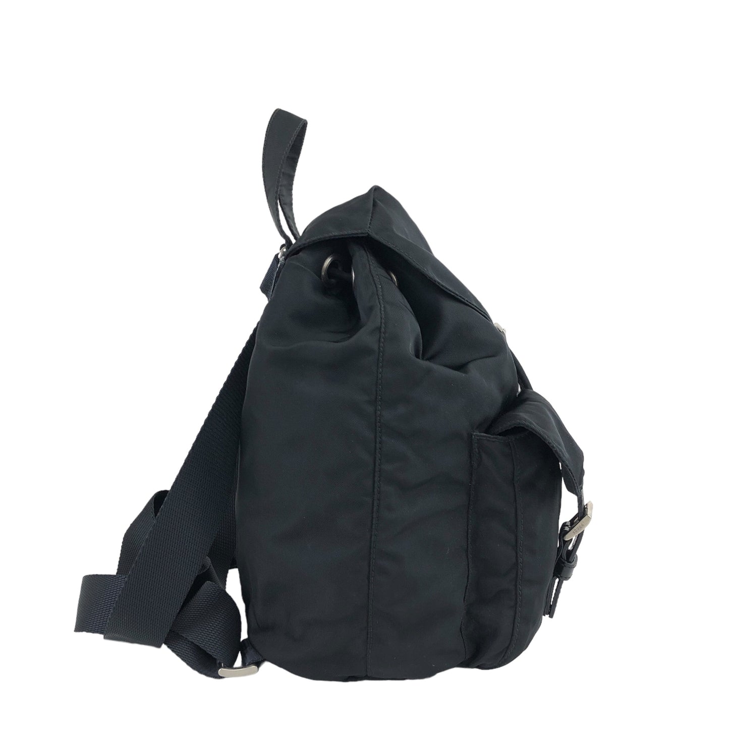 PRADA Triangle Logo Backpack Black Vintage wedjpt