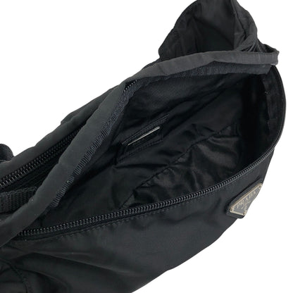 PRADA Tessuto Triangle Logo Sling bag Black Vintage n5nfph