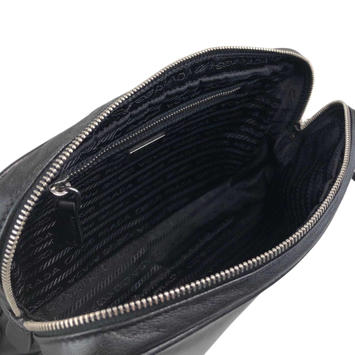 PRADA Logo Pouch Black Vintage e5kf4y