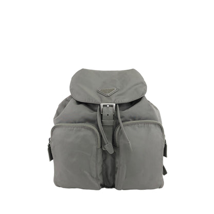 PRADA Triangle Logo Double Pocket Backpack Khaki Vintage ufdafe