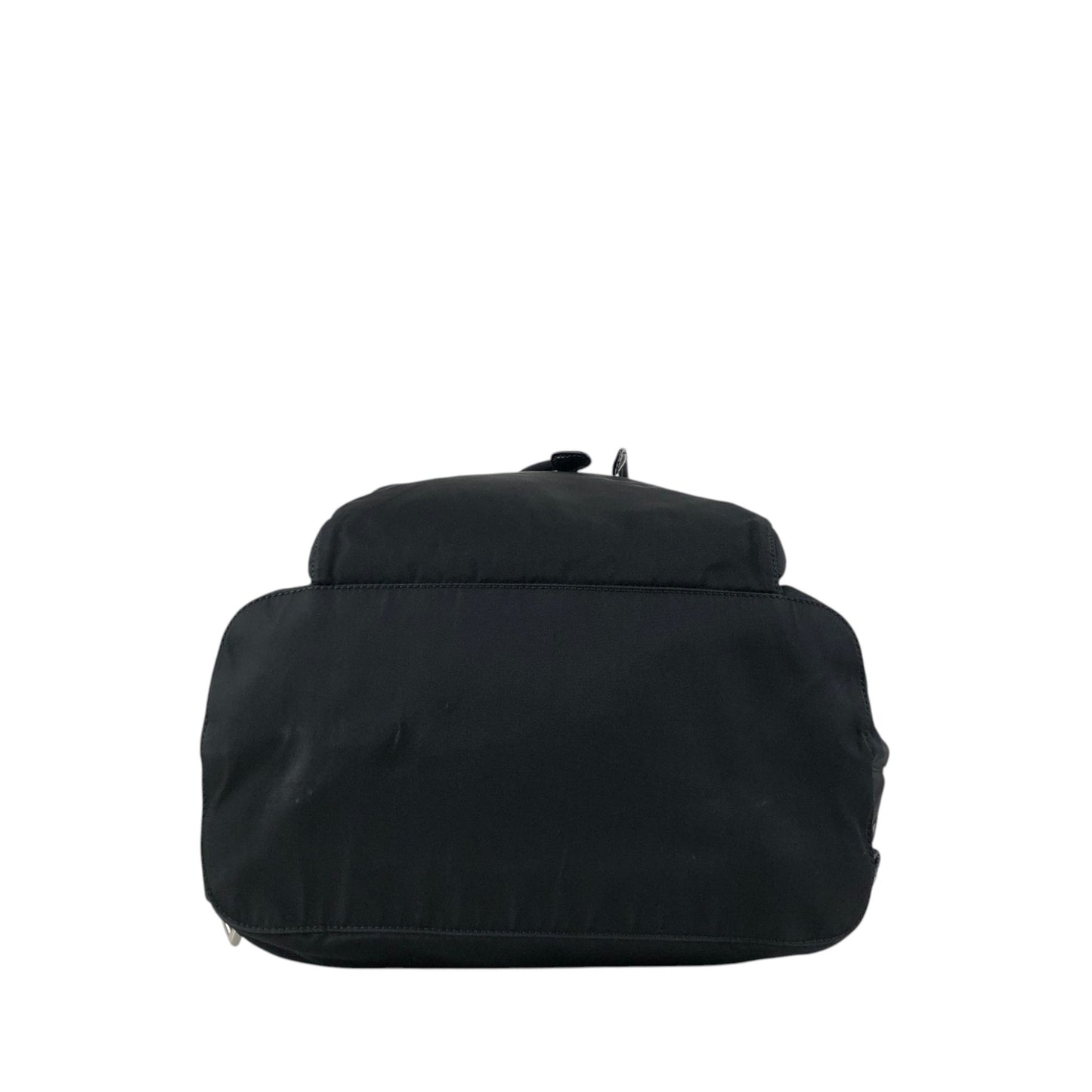 PRADA Tessuto Triangle Logo Front Buckle Front Pocket  Backpack Black Vintage 6abvn2