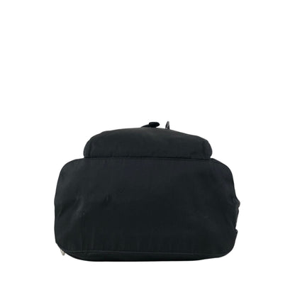PRADA Tessuto Triangle Logo Front Buckle Front Pocket  Backpack Black Vintage 6abvn2