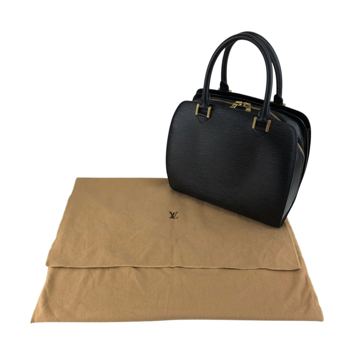 LOUIS VUITTON Epi Handbag Black Vintage dfb7ei