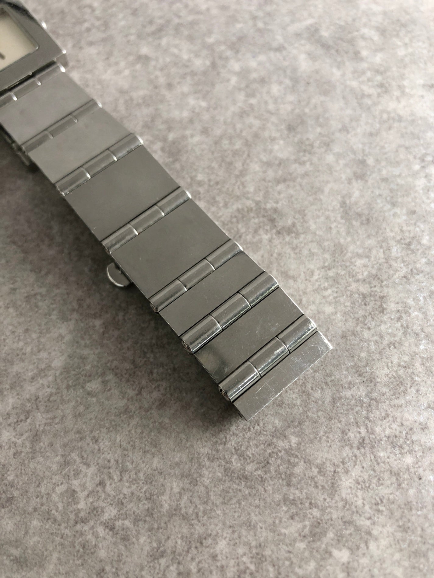 GUCCI Logo Quartz Watch Silver 600J Vintage fubfba