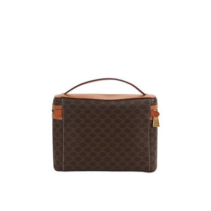 CELINE Macadam Blason Handbag Vanity bag Brown Vintage vekvc3