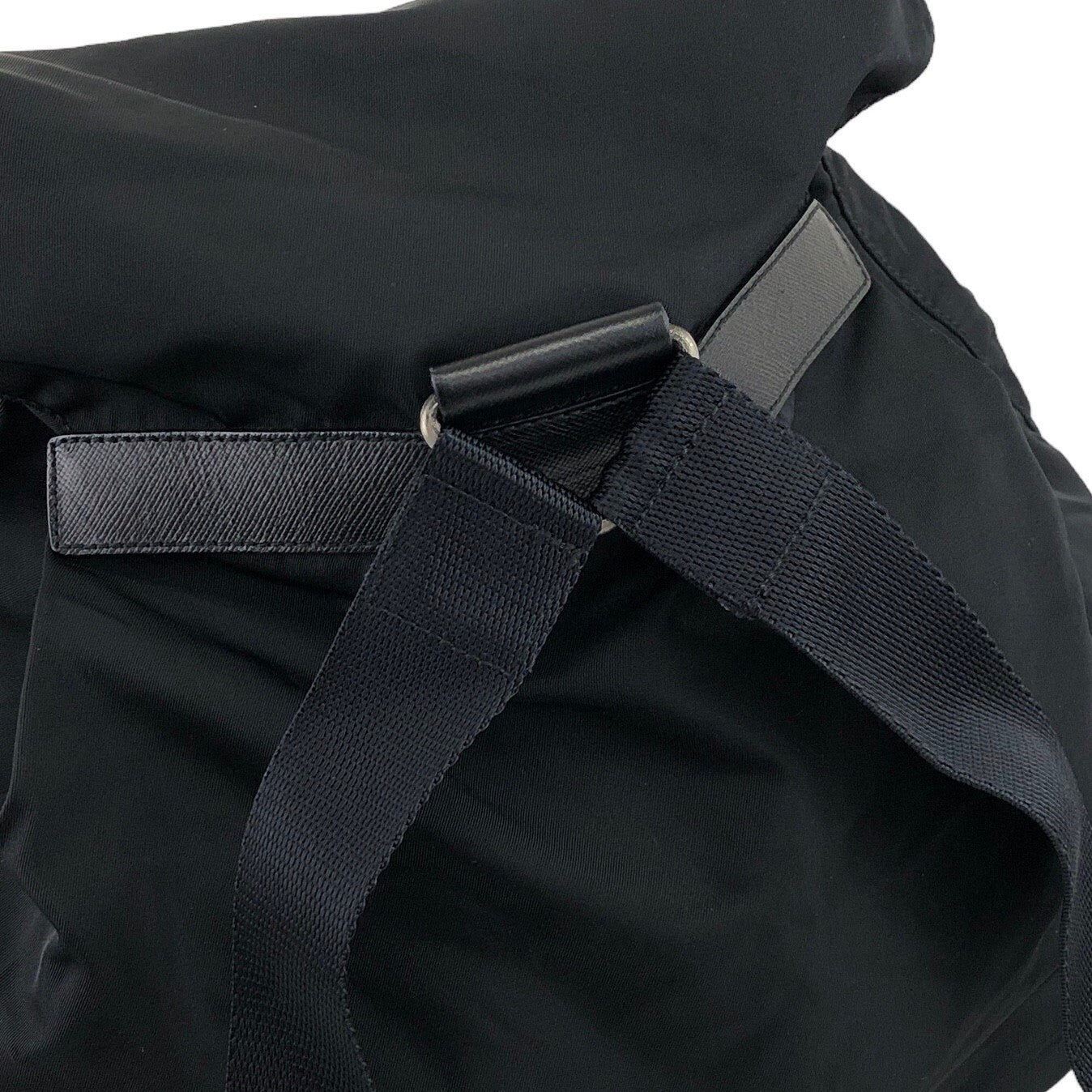 PRADA Triangle Logo Double Pocket Backpack Black Vintage k6vxbj