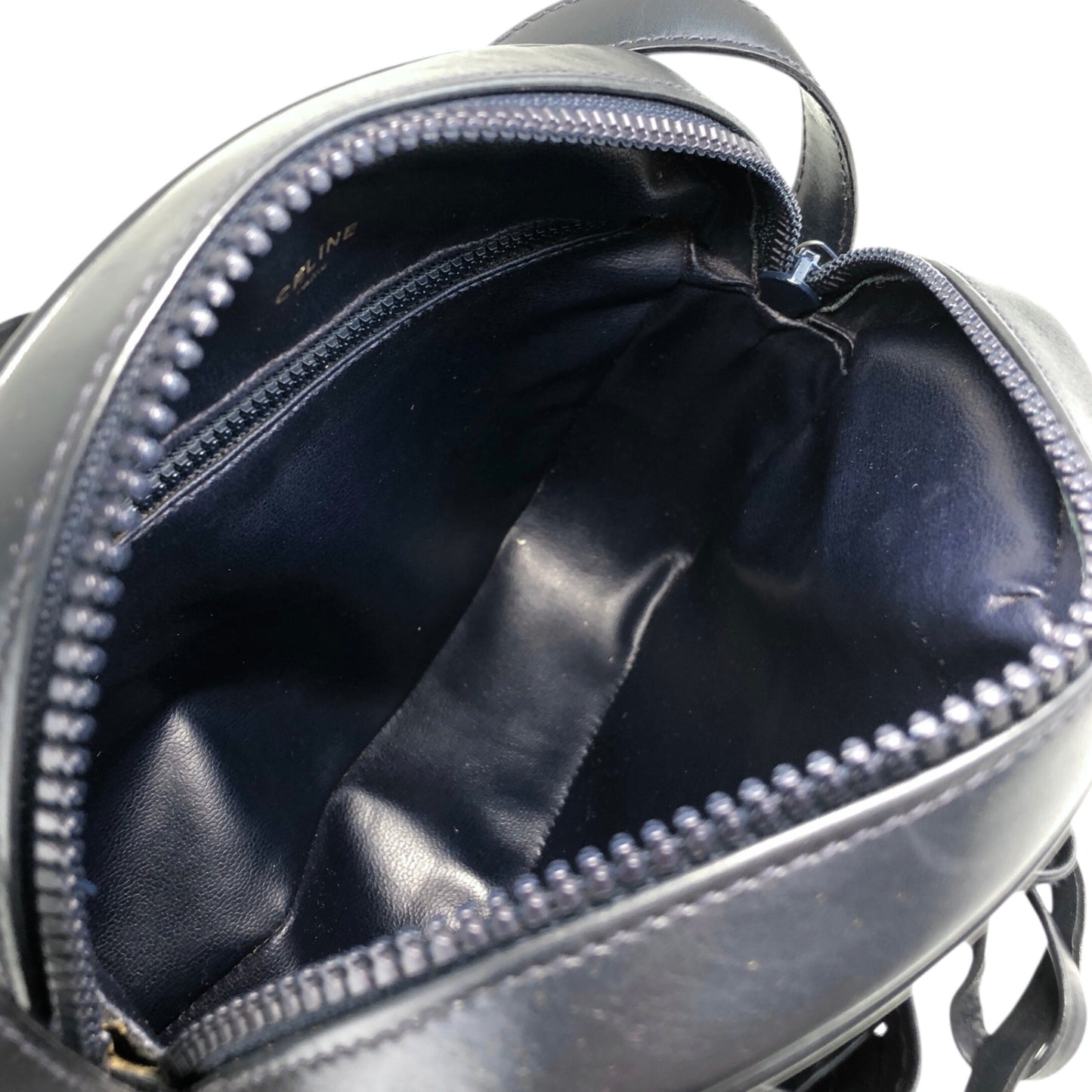 CELINE Logo Tassel Shoulder bag Navy Vintage fcpzrv