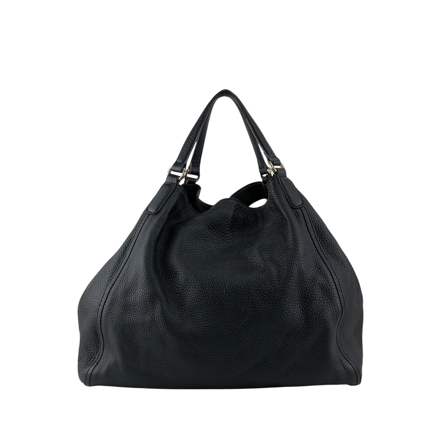 GUCCI Logo Embossed Tassel Shoulder bag Hobobag Black Vintage p2pw3n