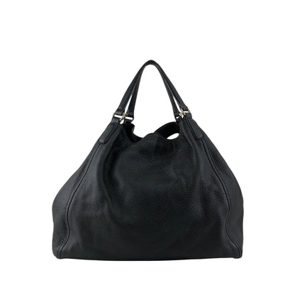 GUCCI Logo Embossed Tassel Shoulder bag Hobobag Black Vintage p2pw3n