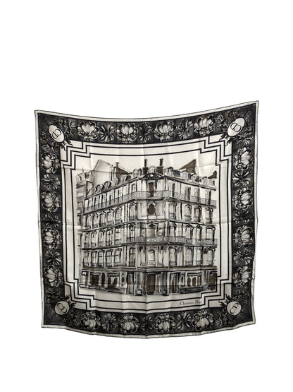 Christian Dior Silk Scarf Black×White Vintage 2dn4gf