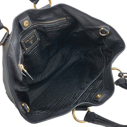 PRADA 標誌兩用手提包單肩包黑色復古 vbght3