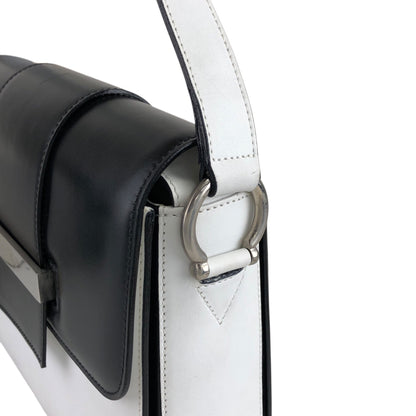 CELINE Shoulder bag White×Black Vintage d2pyg5