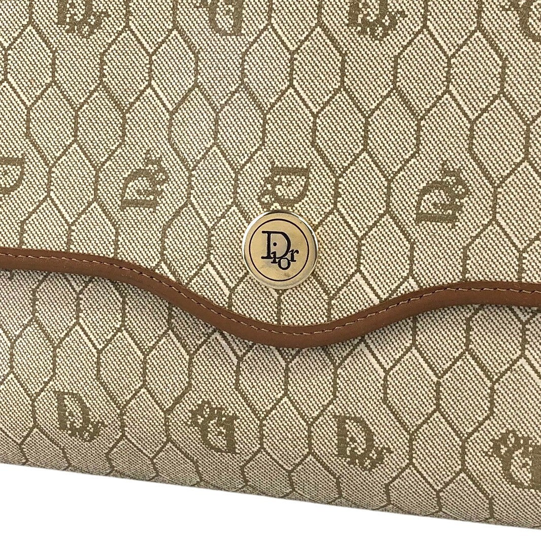 Christian Dior Honeycomb Pattern Shoulder bag Beige Vintage nw6ev5