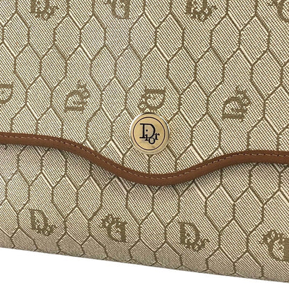 Christian Dior Honeycomb Pattern Shoulder bag Beige Vintage nw6ev5