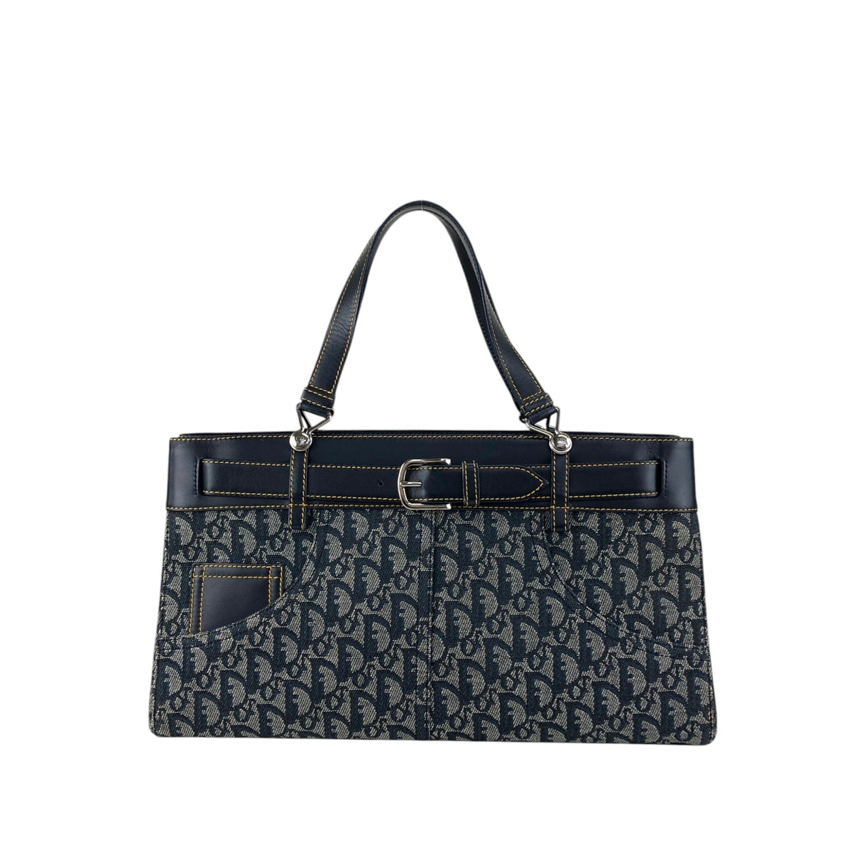 Christian Dior Trotter Handbag Navy Vintage twjy5h