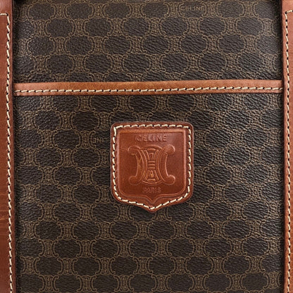 CELINE Macadam Blason Handbag Boston bag Brown Vintage hkkxdj
