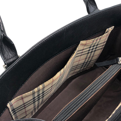 BURBERRY Logo Handbag Black Vintage jieesi
