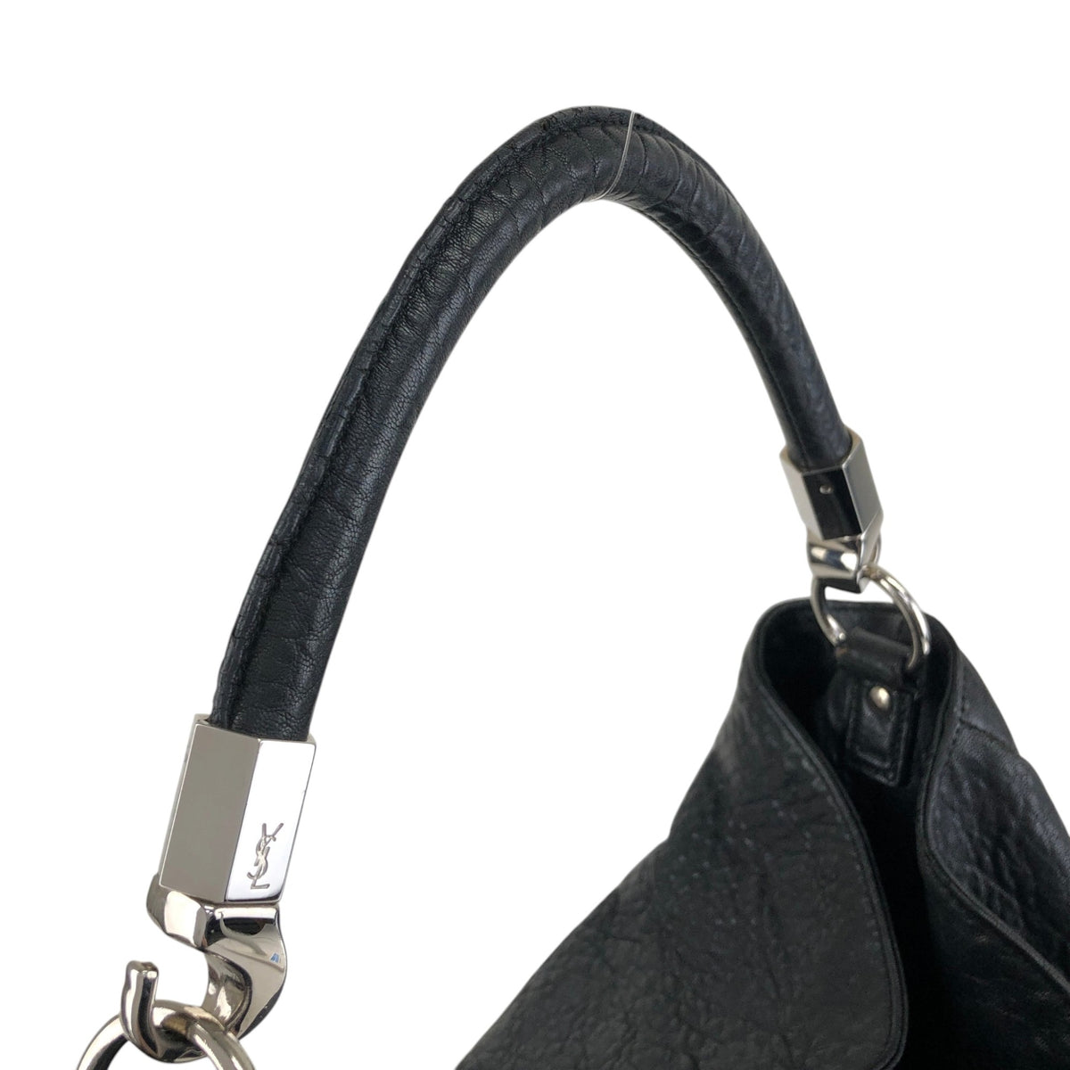 Yves Saint Laurent YSL Logo Shoulder bag Hobobag Black Vintage ib3ifn