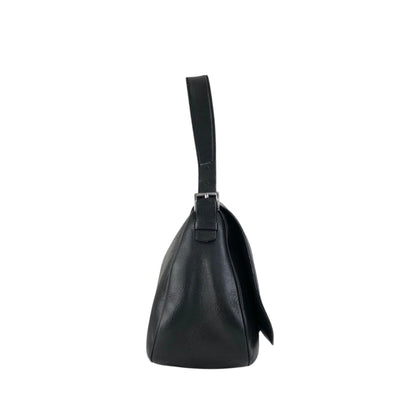 PRADA Logo Front Buckle Shoulder bag Hobobag Black Vintage m5w8bc