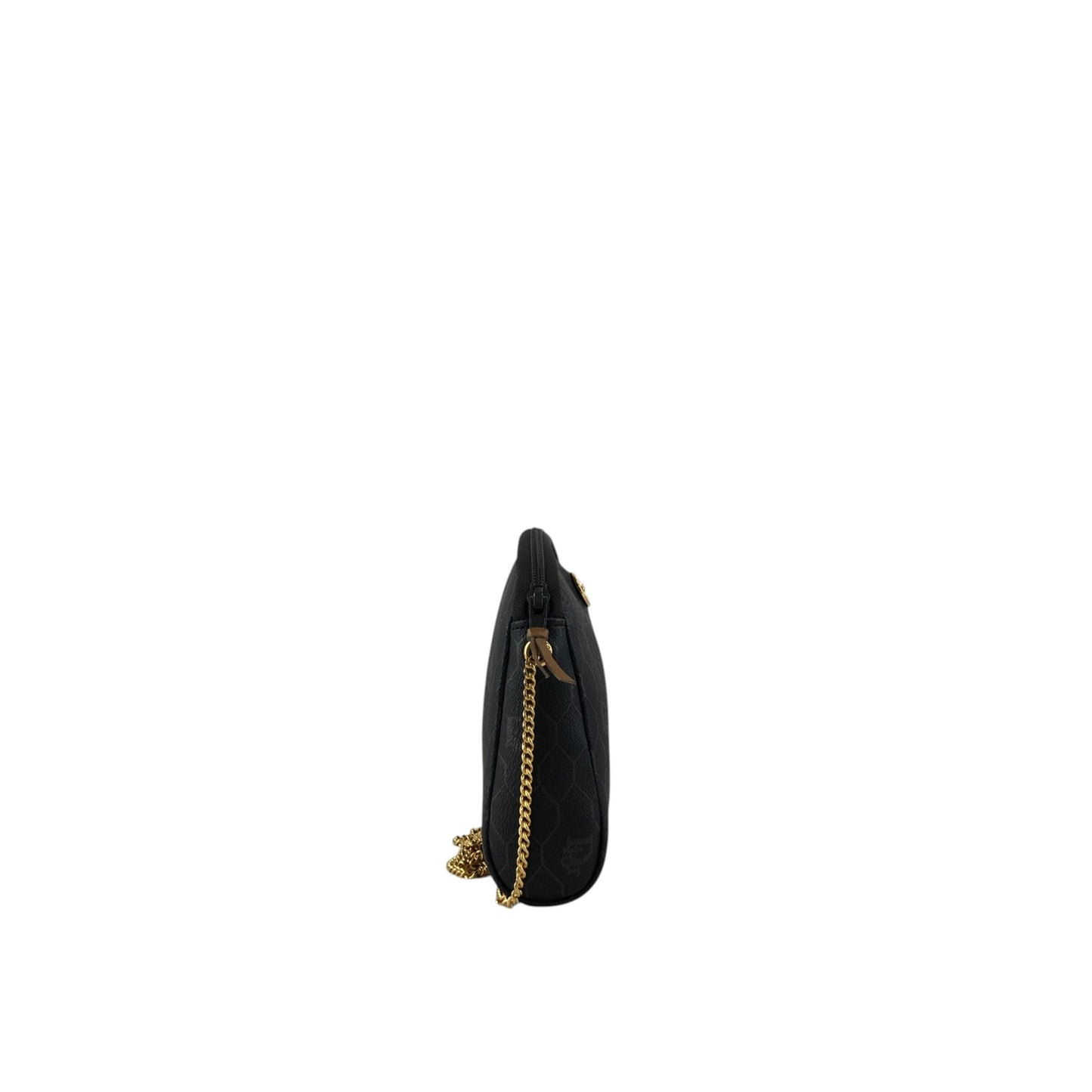 Christian Dior Honeycomb Pattern Chain Shoulder bag Black Vintage 3mnhcy