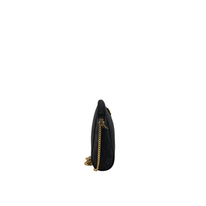 Christian Dior Honeycomb Pattern Chain Shoulder bag Black Vintage 3mnhcy