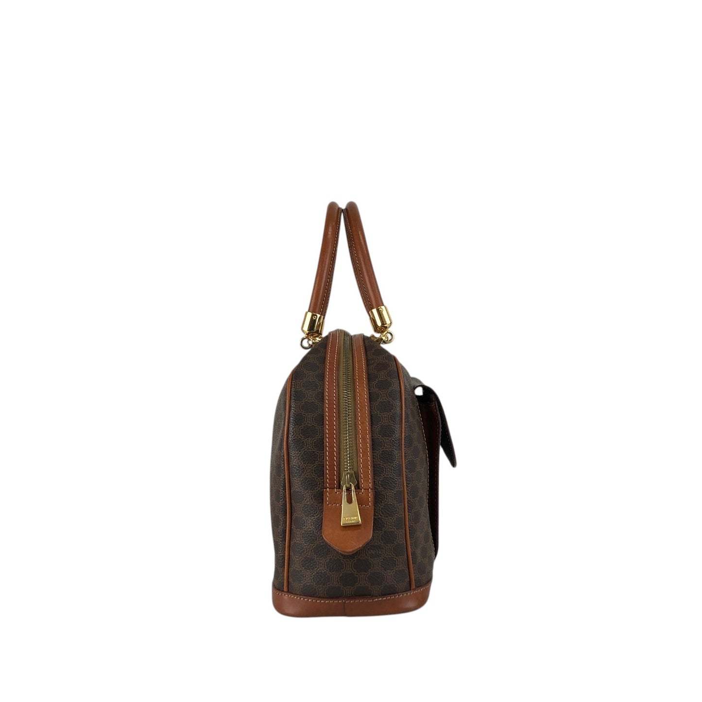 CELINE Macadam Blason Handbag Brown Vintage h544n5