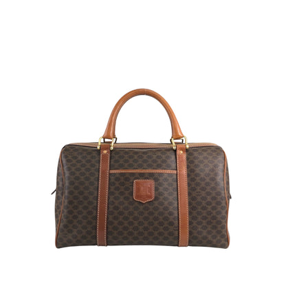 CELINE Macadam Blason Handbag Boston bag Brown Vintage hkkxdj