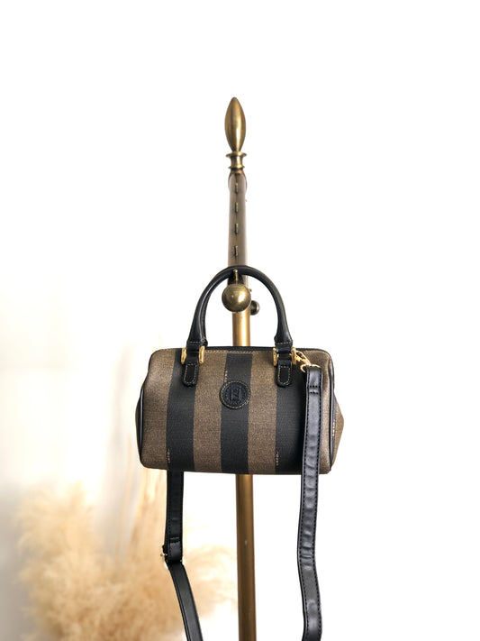 FENDI Pecan Two-way Small Boston bag Shoulder bag Black Vintage p73ycs