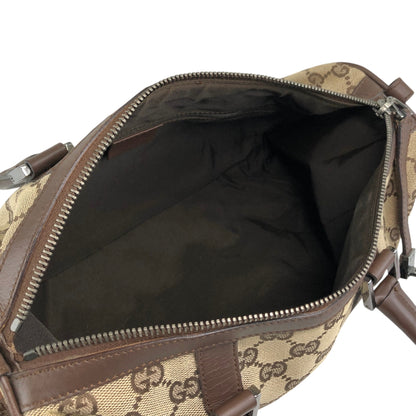 GUCCI GG Canvas Small Boston bag Handbag Brown Vintage ms6dsn