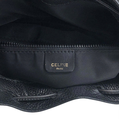 CELINE Blason Drawstring Shoulder bag Black Vintage 2mfbtc