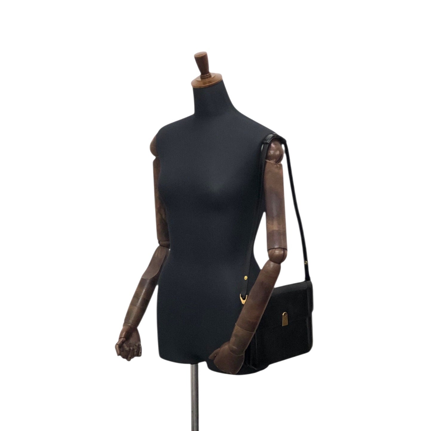 Yves Saint Laurent YSL Logo Shoulder bag Black Vintage m3beni