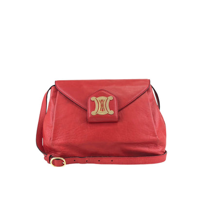 CELINE Blason Shoulder bag Red Vintage mv242g
