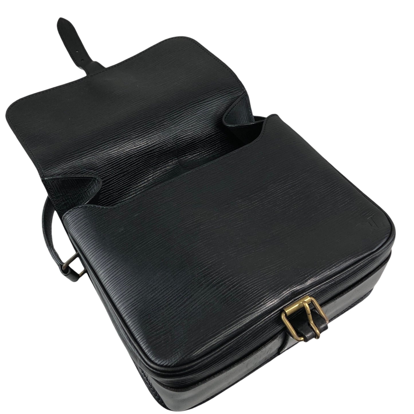 LOUIS VUITTON ルイヴィトン エピ  ショルダーバッグ ブラック LV レザー フロントバックル ipzw8h