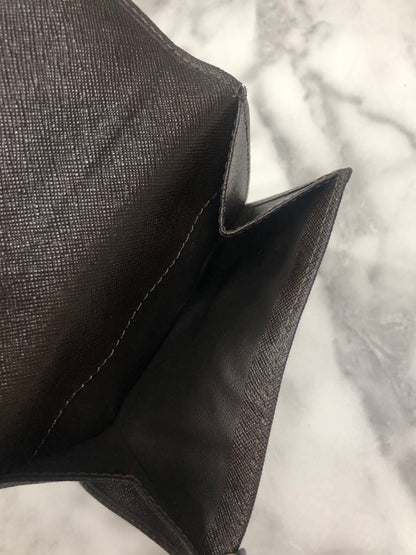 CELINE Macadam Leather Folded Wallet Brown Vintage iusmee