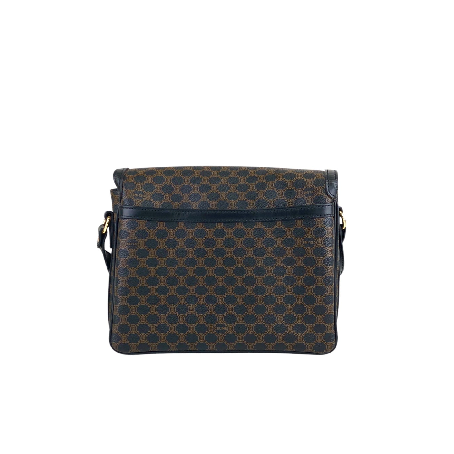 CELINE Macadam Front Buckle Shoulder bag Black Vintage n5nr8t