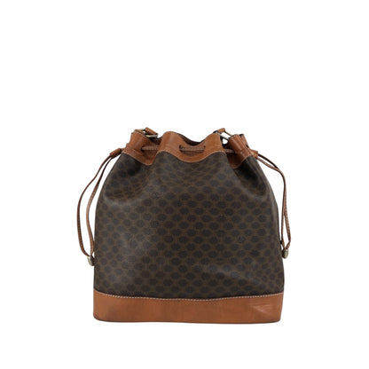 CELINE Macadam Blason Drawstring Shoulder bag Brown Vintage mp3xvi