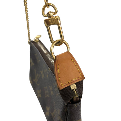 LOUIS VUITTON Monogram Small Handbag Brown M58009 Vintage 85sgud