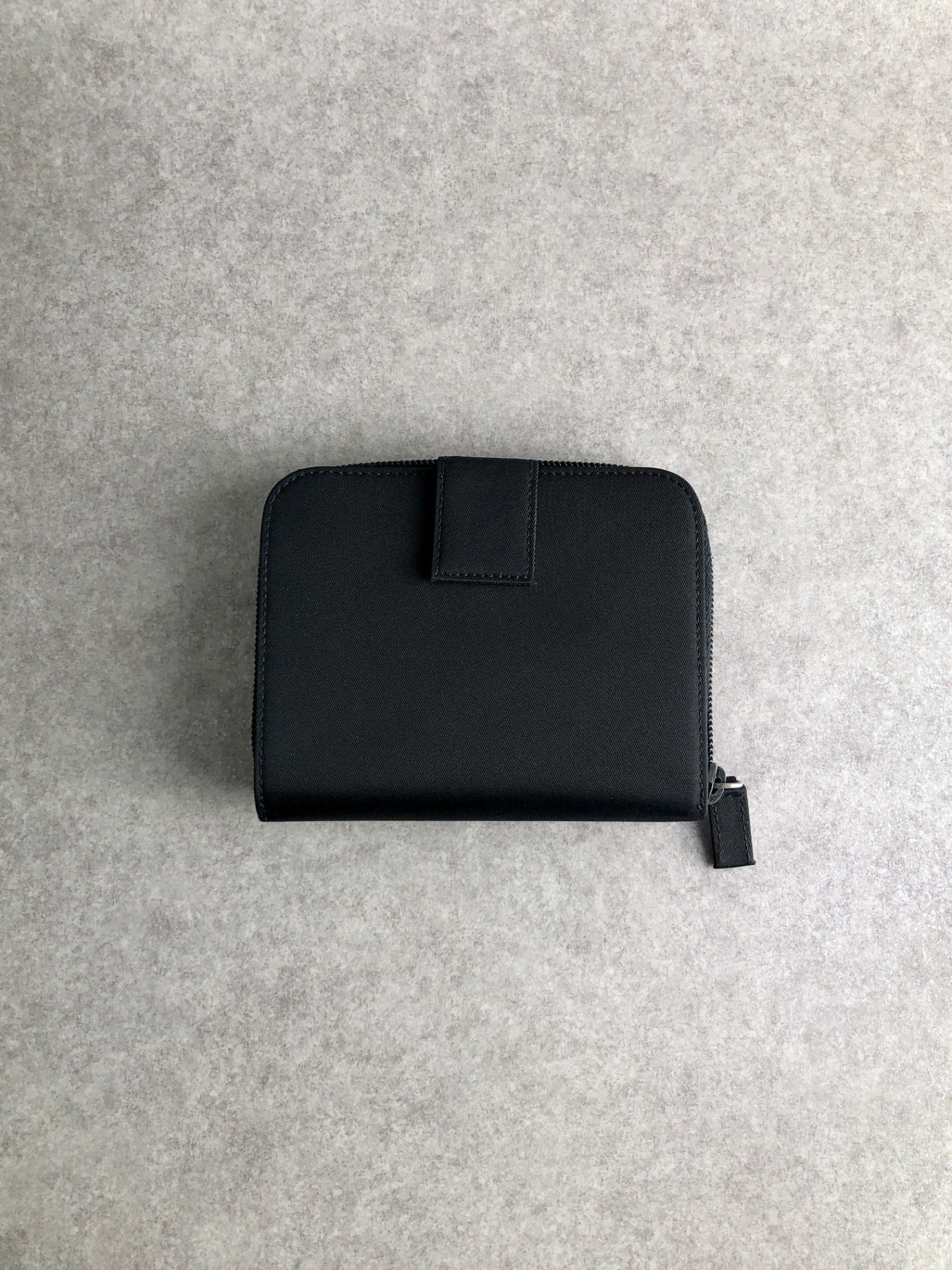 PRADA Triangle Logo Folded Wallet Black Vintage anxsdp