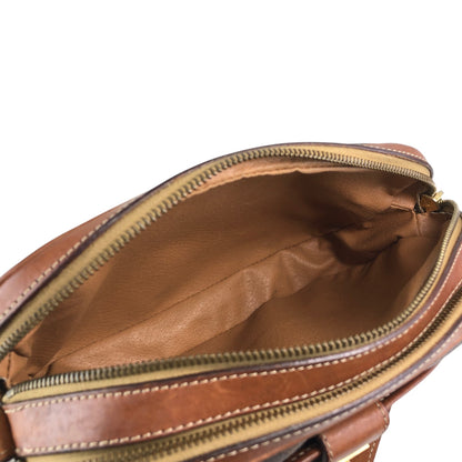 CELINE Macadam Gancini Shoulder bag Brown Vintage jcyy3u