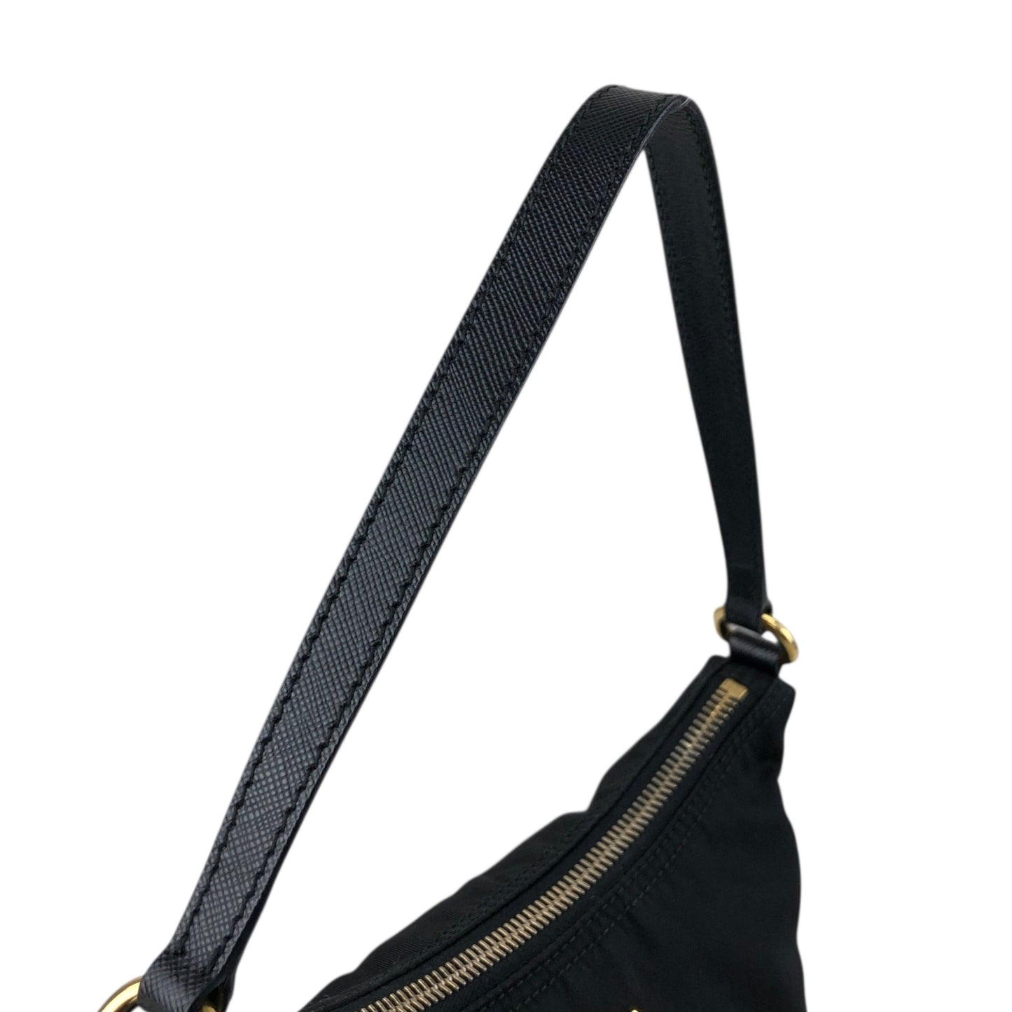 PRADA Logo Small Handbag Black Vintage 4kewfr