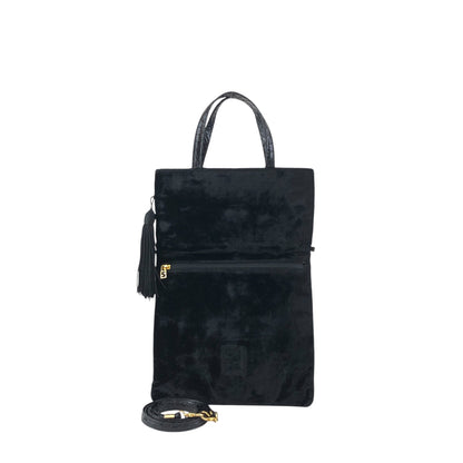 FENDI Logo Tassel Two-way Shoulder bag Black Vintage jw2uf7