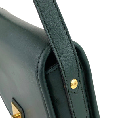 CELINE Gancini Shoulder bag Green Vintage 5xwwza