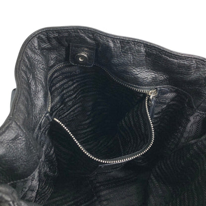 PRADA Logo Shoulder bag Totebag Black Vintage td4ahh