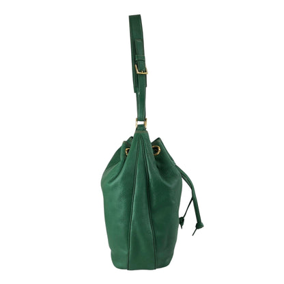 LOEWE Anagram Drawstring Shoulder bag Green Vintage 4p76em