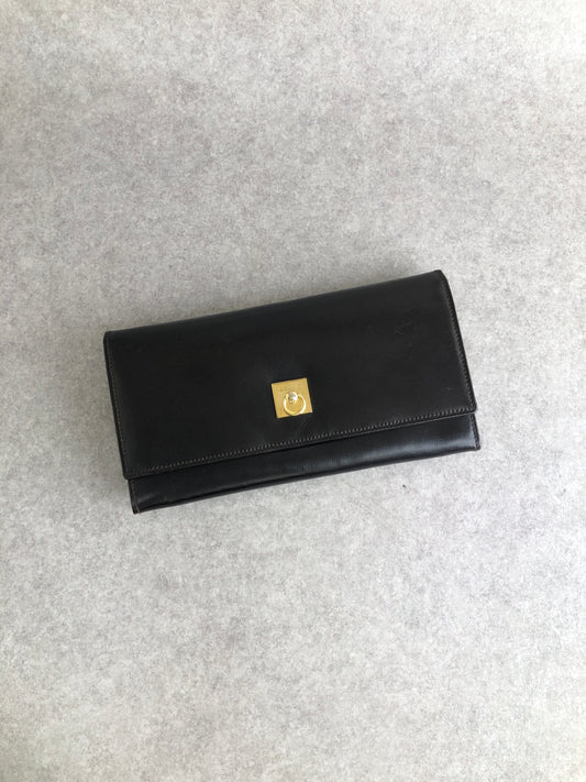 CELINE Gancini Long Wallet Black Vintage xfm7yd